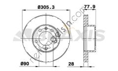 BRAXIS AD0119 ON FREN AYNASI HAVALI OPEL MOVANO 98 03 RENAULT MASTER 03> 1.9DCI /DTI 2.2DCI 2.5D / DCI 2.8DTI 3.0DCI 16 INC  RENAULT BİNEK FREN DİSKİ