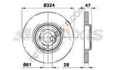 BRAXIS AD0229 ON FREN DISK AYNASI HAVALI ESPACE IV 1.9DCI / 2.0 / 2.0T / 2.2DCI / 3.0DCI / 3.5 V6 11 / 02>  RENAULT BİNEK FREN DİSKİ