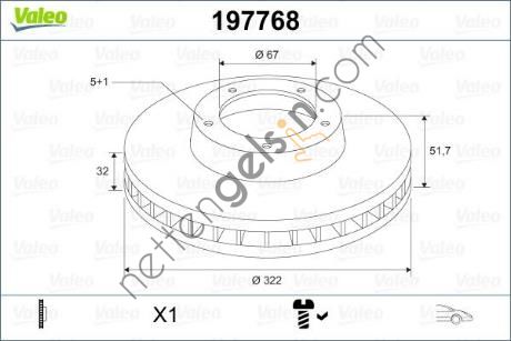 VALEO 197768 FREN DISKI ON CLS-CLASS X218 12>17 C218 11>17  MERCEDES BİNEK FREN DİSKİ