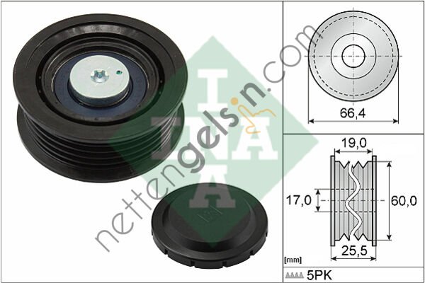 INA 532064210 ALTERNATOR GERGI RULMANI ERA GETZ ACCENT BLUE I30 CEED CERATO RIO 1.6 CRDI I20 1.4 CRDI 2008 2015  HYUNDAI BİNEK ALTERNATÖR GERGİ RULMANI