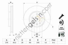 BOSCH 0986479D92 FREN DISKI ON 276mm ASTRA K  OPEL BİNEK FREN DİSKİ
