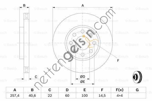 BOSCH 0986479223 ON FREN AYNASI HAVALI GRANDE PUNTO 1,2ie 1,3JTD  FIAT BİNEK FREN DİSKİ