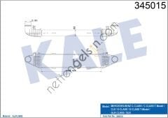 KALE 345015 TURBOSARJ RADYATORU X204 08>15 W204 07>14 S204 07>14 C204 11> C218 11>17 W212 09>15 C207 09>16  MERCEDES BİNEK TURBO RADYATÖRÜ