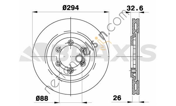 BRAXIS AE0492 ON FREN DISK AYNASI SSANGYONG REXTON II 3.2I  SSANGYONG BİNEK FREN DİSKİ