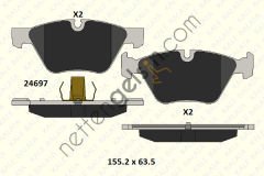 KALE B 24697 193 05 KD11 FREN BALATASI ON BMW F10 F11   BMW BİNEK FREN BALATASI