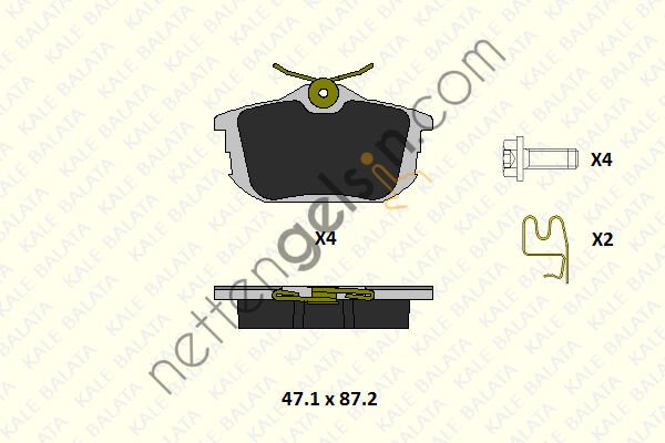 KALE B 23549 168 15 KD11 ARKA FREN BALATASI CARISMA 96->06 COLT 04->10 SPACESTAR 98->04 PERSONA WIRA 00->02 VOLVO S40 V40 96-  MITSUBISHI BİNEK FREN BALATASI