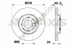 BRAXIS AE0604 ON FREN DISK AYNASI MITSUBISHI GALANT 2.0I 2.4I  MITSUBISHI BİNEK FREN DİSKİ