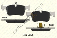 KALE B 25506 182 05 KD11 FREN BALATASI ON BMW F20 F21 F30 F31 F32 F33 F36  BMW BİNEK FREN BALATASI