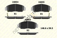 KALE B 24053 170 05 ON FREN BALATASI HONDA CIVIC 1.4-1.6-1.8 HB-SEDAN 2006-> CIVIC (FB7) 2012-> HONDA FRV 2006->  HONDA BİNEK FREN BALATASI