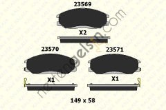 KALE B 23569 170 05 ON FREN BALATASI HYUNDAI STAREX 03-> SANTAFE 01-06 / SSANGYONG KYRON / ACTYON  HYUNDAI BİNEK FREN BALATASI