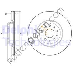 DELPHI BG4797C FREN DISKI ON EGEA 15> DOBLO 10> PRACTICO 10> / 147 00> 156 97> 164 SPIDER 95> / COMBO 12> HAVALI 28  FIAT BİNEK FREN DİSKİ