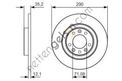 BOSCH 0986479C25 ARKA FREN DISKI 308 II- C4 PICASSO 2013->  PEUGEOT-CITROEN BİNEK FREN DİSKİ