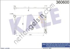 KALE 360600 MOTOR SU RADYATORU W203 00>07 CL203 02>08 S203 01>07 C209 02>09 A209 03>10 R171 04>11  MERCEDES BİNEK MOTOR SU RADYATORU