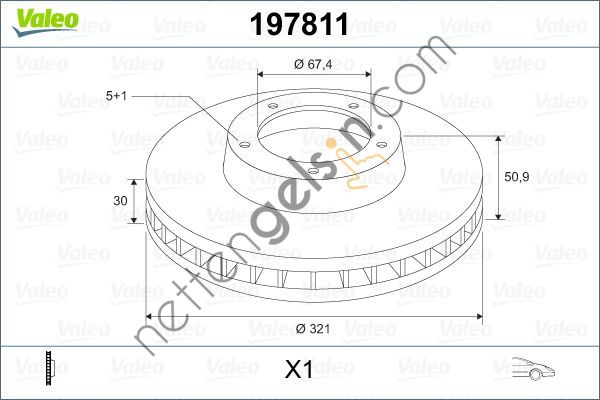 VALEO 197811 FREN DISKI (ÖN) (X1) OPEL INSIGNIA  OPEL BİNEK 99 DIREK PASIF