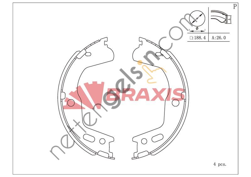 BRAXIS AC0214 EL FREN BALATASI ARKA PABUC GRANDEUR 06 > OPTIMA 12 > KORANDO 10 >  HYUNDAI BİNEK FREN BALATASI
