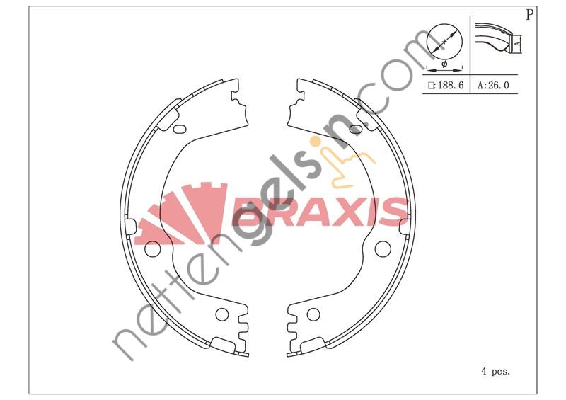 BRAXIS AC0215 EL FREN BALATASI ARKA PABUC SANTA FE II 09 > 12 SORENTO II 09 > TUCSON 15 >  HYUNDAI BİNEK FREN BALATASI