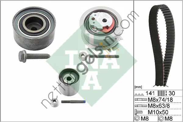 INA 530040510 EKSANTRIK GERGI KITI GOLF V JETTA III PASSAT OCTAVIA TOLEDO III LEON A3 2,0TDI 16V (BKP BMR BRE BKD)  VW-AUDI-SEAT-SKODA BİNEK TRİGER SETİ