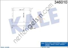 KALE 346010 MOTOR RADYATORU LOGAN-SANDER O II 1,2/1,4/1,6 08->  DACIA BİNEK MOTOR SU RADYATORU