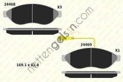 KALE B 24468 190 05KD20 ON FREN BALATASI DUCATO III BOXER III JUMPER III 2,2HDI / 2,2HDI / 3,0HDI 16Q / 20Q 06> KARSAN JEST (TEK FISLI)  FIAT BİNEK FREN BALATASI