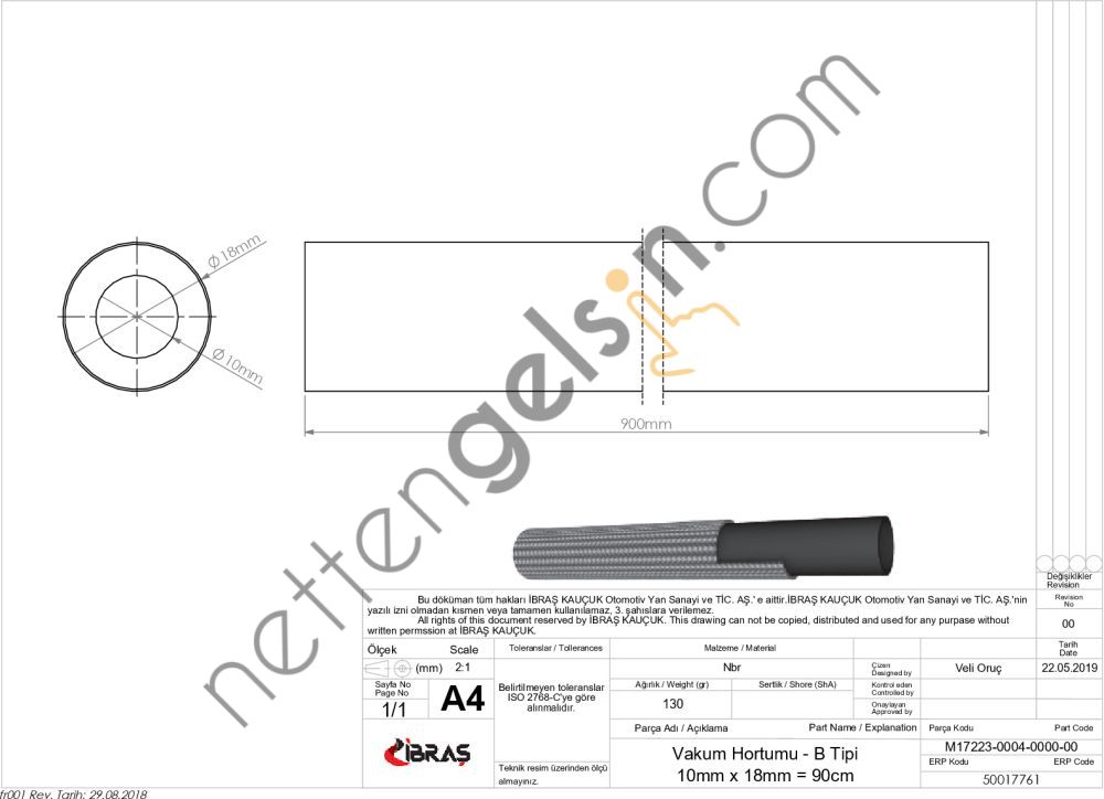 IBRAS 17761 VAKUM HORTUMU J9 PREMIER  PEUGEOT-CITROEN BİNEK WESTENHAUS VAKUM HORTUMU