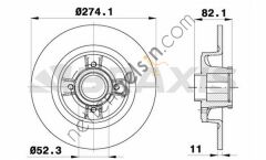 BRAXIS AD0087 ARKA FREN DISK AYNASI(DISKI) RENAULT MEGANE I SCENIC II 1.4 / 1.6 / 1.8 / 1.9 / 2.0 ABSLI RULMANLI  RENAULT BİNEK