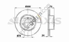 BRAXIS AD0114 FREN DISKI ON HAVALI BMW E81 E82 E87 E88 E90 E91 E92 Z4 E89  BMW BİNEK FREN DİSKİ