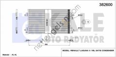 KALE 382600 KLIMA RADYATORU LAGUNA II VELSATIS  RENAULT BİNEK KLİMA RADYATÖRÜ