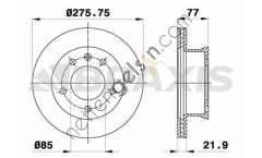 BRAXIS AD0147 FREN DISKI ON SPRINTER 95>06 , LT28 LT46 96>  VW-AUDI-SEAT-SKODA BİNEK FREN DİSKİ