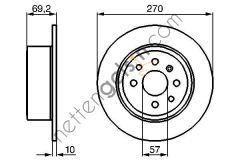 BOSCH 0986478420 ARKA FREN AYNASI VECTRA B 1,6I 16V-1,7 TD-1,8I 16V (1995-) (DF2772)  OPEL BİNEK FREN DİSKİ