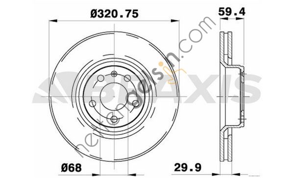BRAXIS AD0182 ON FREN AYNASI (HAVALI) AUDI A6 A8 2,0 / 2,4 / 2,7 / 2,8 / 3,0 / 3,2 / 4,2 / 6,0 TDI / FSI / TFSI 02>  VW-AUDI-SEAT-SKODA BİNEK FREN DİSKİ