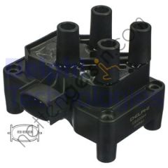 DELPHI CE20044-12B1 ATESLEME BOBINI ESCORT VII-FIESTA IV/V-FOCUS-FUSION-KA-MONDEO II-PUMA-TRANSIT CONNECT 95->  MAZDA BİNEK ATEŞLEME BOBİNİ