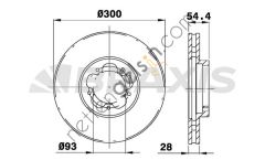 BRAXIS AD0196 ON FREN DISK AYNASI TRANSIT V347 2.2TDCI / 2.4TDCI / 3.2TDCI 06 /> A.CEKER OLCU: (300 * 28)  FORD BİNEK FREN DİSKİ