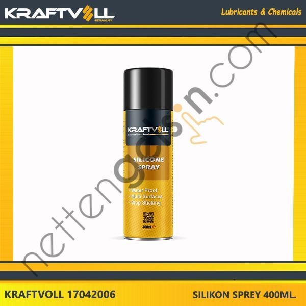 KRAFTVOLL 17042006 SILIKON YAGLAYICI SPREY 400ML.(ARAÇLARIN İÇ VE DIŞ MEKANLARINDA YER ALAN METAL, LASTİK, PLASTİK, KAUÇUK AKSAMLARIN BAKIMI VE KORUMASINI SAĞLAR)  YAĞ & ANTİFİRİZ BİNEK ! GRES YAGI