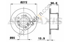 BRAXIS AD0256 FREN DISKI ARKA SPRINTER 96> LT28 LT46 LT35 96> G-CLASS W461 09> W463 11>  VW-AUDI-SEAT-SKODA BİNEK FREN DİSKİ