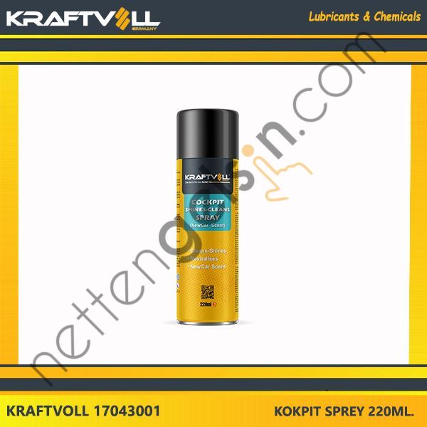 KRAFTVOLL 17043001 TORPIDO PARLATICI SPREY 220ML. NEW CAR  YAĞ & ANTİFİRİZ BİNEK ! TEMIZLEME SPREYI