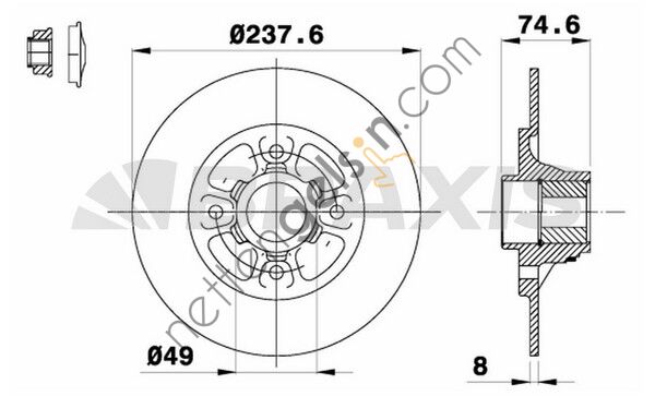 BRAXIS AD0279 ARKA FREN DISK AYNASI GOLF III 1.6 1.8 1.9TD 2.0 (92 98) PASSAT 1.8 1.9TDI 2.0 2.2 (85 96) POLO 1.4 16  VW-AUDI-SEAT-SKODA BİNEK FREN DİSKİ