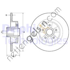 DELPHI BG9136RS ARKA FREN DISKI RULMANLI RENAULT MEGANE II RS 2.0 16V TURBO 5 BIJON  RENAULT BİNEK FREN DİSKİ