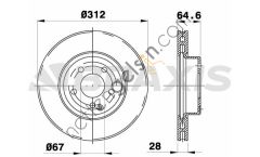 BRAXIS AD0331 FREN DISKI ON C219 05>10 W211 02>08 S211 03>09  MERCEDES BİNEK FREN DİSKİ