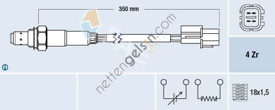 FAE FA:77343 OKSİJEN SENSÖRÜ CHEV.AVEO&sol;KALOS 1.2 (KARE KISA ) 96419955 CHEVROLET