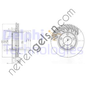 DELPHI BG9773 ON FREN AYNASI SOL HAVALI (17') CAYENNE 3,0TDI 3,2 / 3,6 / 4,5 / 4,8 TURBO 4,5 / 4,8 TOUAREG 02>16  VW-AUDI-SEAT-SKODA BİNEK FREN DİSKİ