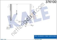 KALE 376100 KLIMA RADYATORU (575X460X16) PASSAT/CC 1,6TDI 2,0TDI 1,6FSI 2,0FSI 1,6TDI 1,9TDI BJBBLSBKPBMMCAYC 06  VW-AUDI-SEAT-SKODA BİNEK KLİMA RADYATÖRÜ