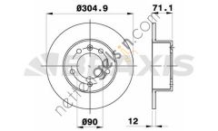 BRAXIS AD0467 FREN DISKI ARKA MASTER III MOVANO B 2,3DCI 10>  RENAULT BİNEK ABS CEMBERI