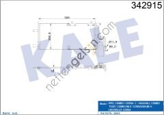 KALE 342915 KLIMA RADYATORU CORSA COMBO 1.7 DI / DTI 01> (558×381)  OPEL BİNEK KLİMA RADYATÖRÜ