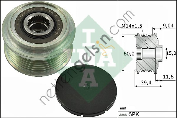 INA 535027710 ALTERNATOR RULMANI YARIS C1 II-P107-P108-AYGO 1,0 VTi 68BG 04/14 >  TOYOTA BİNEK ALTERNATÖR GERGİ RULMANI