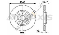 BRAXIS AD0989 ON FREN DISK AYNASI GOLF V VI A3 LEON SUPERB PASSAT / CC SCIROCCO 03>16  VW-AUDI-SEAT-SKODA BİNEK FREN DİSKİ