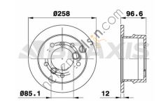 BRAXIS AD0997 ARKA FREN DISK AYNASI G-CLASS W460 - W461 - W463 - SPRINTER 2-t 208 - 210 - 211 - 212 - 213  MERCEDES BİNEK FREN DİSKİ