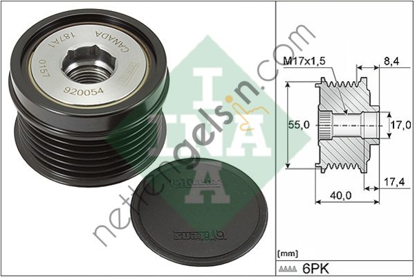 INA 535031610 ALTERNATOR RULMANI FORESTER 2,0 2010 -> IMPREZA 2011 ->  SUBARU BİNEK ALTERNATÖR GERGİ RULMANI
