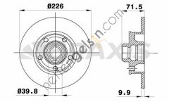 BRAXIS AD1020 ARKA FREN DISK AYNASI GOLF III 1.9TDI 2.0 GTI 2.8 VR6 91 98 PASSAT 2.0 2.8 2.8 VR6 93>96  VW-AUDI-SEAT-SKODA BİNEK FREN DİSKİ