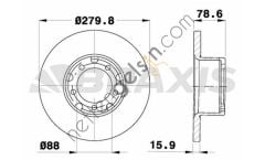 BRAXIS AD1028 ON FREN DISK AYNASI MERCEDES TRANSPORTER 2.3D  MERCEDES BİNEK FREN DİSKİ
