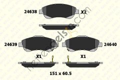 KALE B 24638 190 15 ON FREN BALATASI HONDA CRV 2007-2012 CRV 2012->  HONDA BİNEK FREN BALATASI